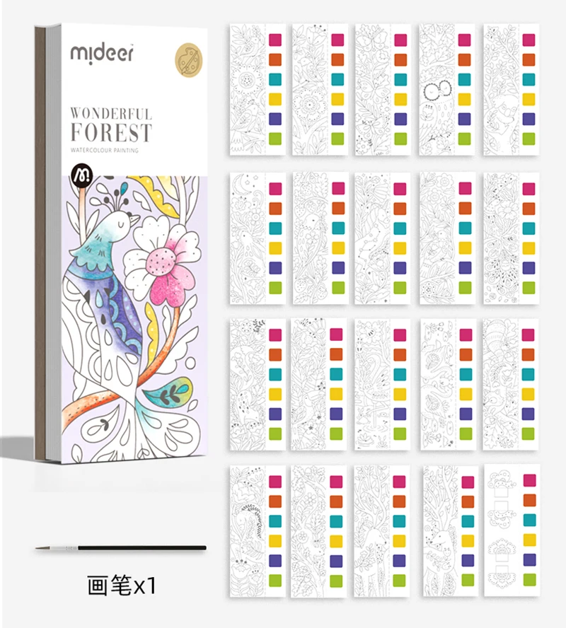 Mideer Coloring Books 20page Watercolor Paper Comes With Paint Portable for  Adults Gouache Art Painting Supplies Artist Tool Set - AliExpress