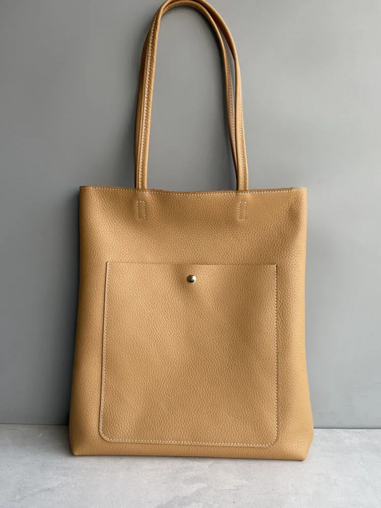 Women's Leather Tote Bag Large Capacity Genuine Cowhide Shoulder_voghion.com