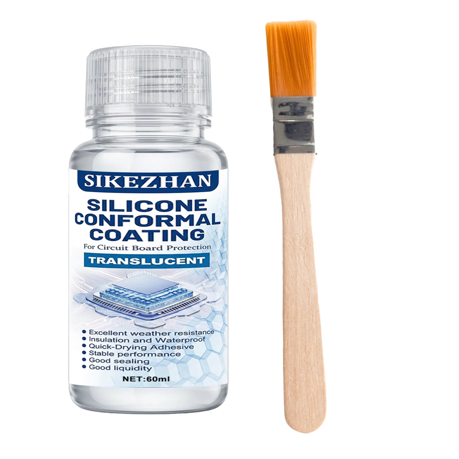 Waterproof Silicone Conformal Coating - Anti-corrosion and Insulating Varnish with Brush for Electronics