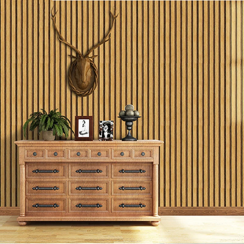 45cm Big Roll Home Decoration Background Wall Desk Cabinet Wallpaper Wood Stripes Waterproof PVC Self-adhesive Wall Stickers 4