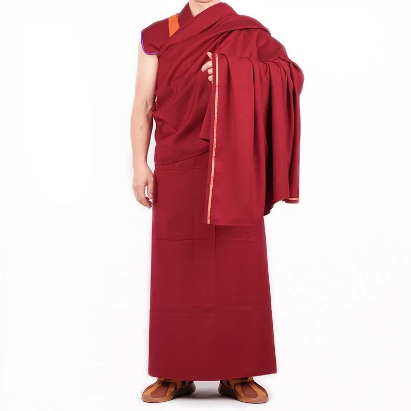 

Orient Tibetan Buddhist Costume Lama Monk Clothes Lamaism Shawl Waistcoat Belt Skirt 4pcs Tibet Monks Clothing Tibetan Buddhism