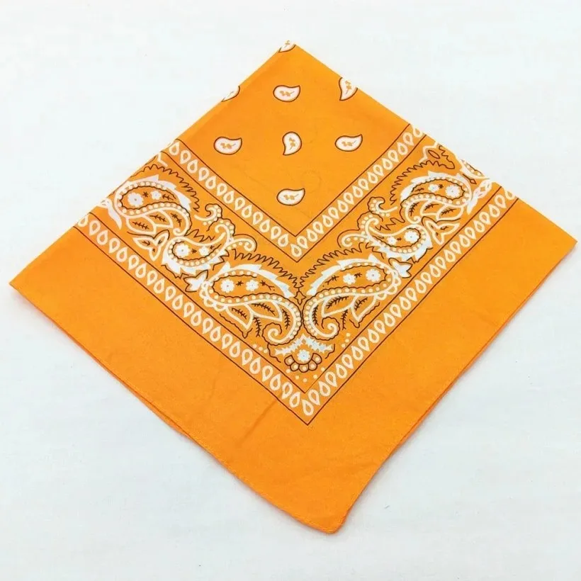 Unisex Men Women Cotton Bandana Hairband Cowboy Mens Biker Sports Headwear Wrist Hairwrap Single Sided Head Wrap Scarf Paisley