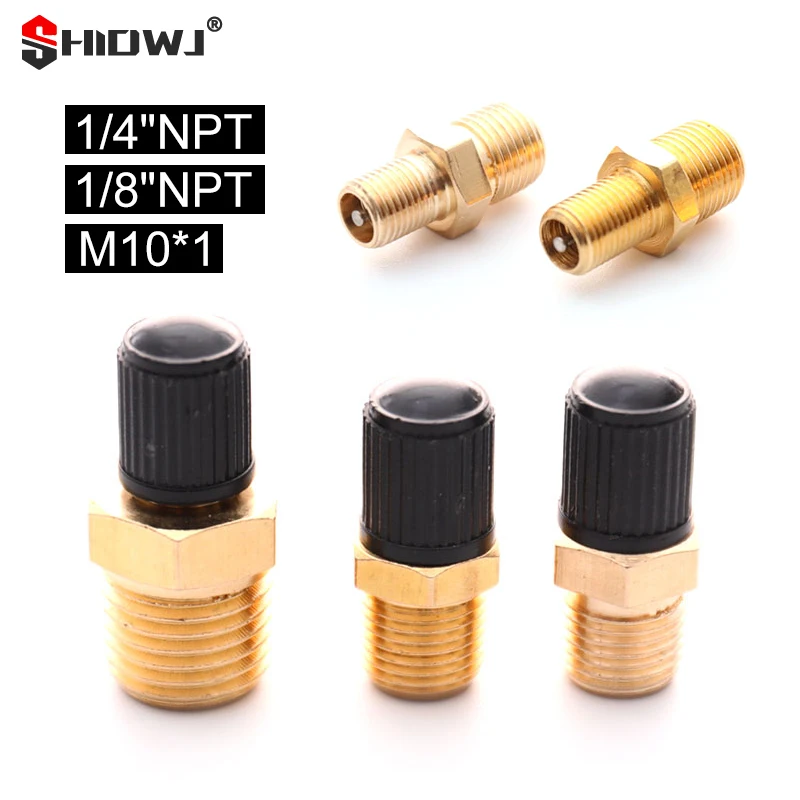 M10/1/8''/1/4'' NPT MPT Brass Air Compressor Tank Fill Valve Double Head 2Pcs engine purge control valve turbo blow off valve vvt valve solenoid hydraulic control valve auto ac can tap valve load sensing valve brake compensator heater control valve