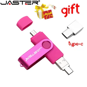 USB флэш-накопители JASTER 3 в 1 OTG, высокоскоростной U-диск, 64 ГБ, поворотная карта памяти, свободный адаптер, деловой подарок, карта Micro USB