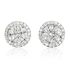 Huitan Elegant Round Shape Stud Earrings Female Daily Jewelry with Bright Cubic Zirconia Silver Color Ear Studs Lady Accessories