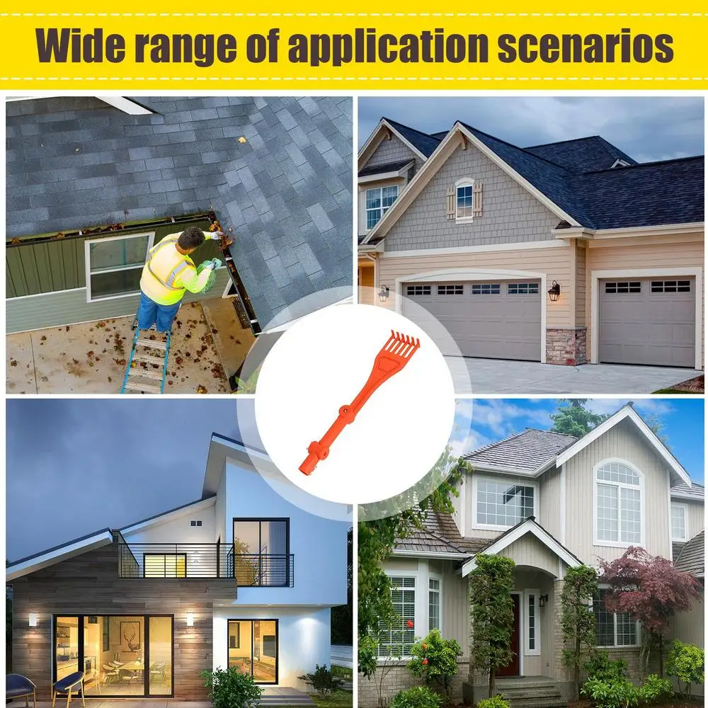 Description Picture 5 of itemGutter Rake From Ground Gutter Cleaning Tools Rotatable Handle Small Rake Rain Gutter Cleaning Tool for Roofs Gutters and