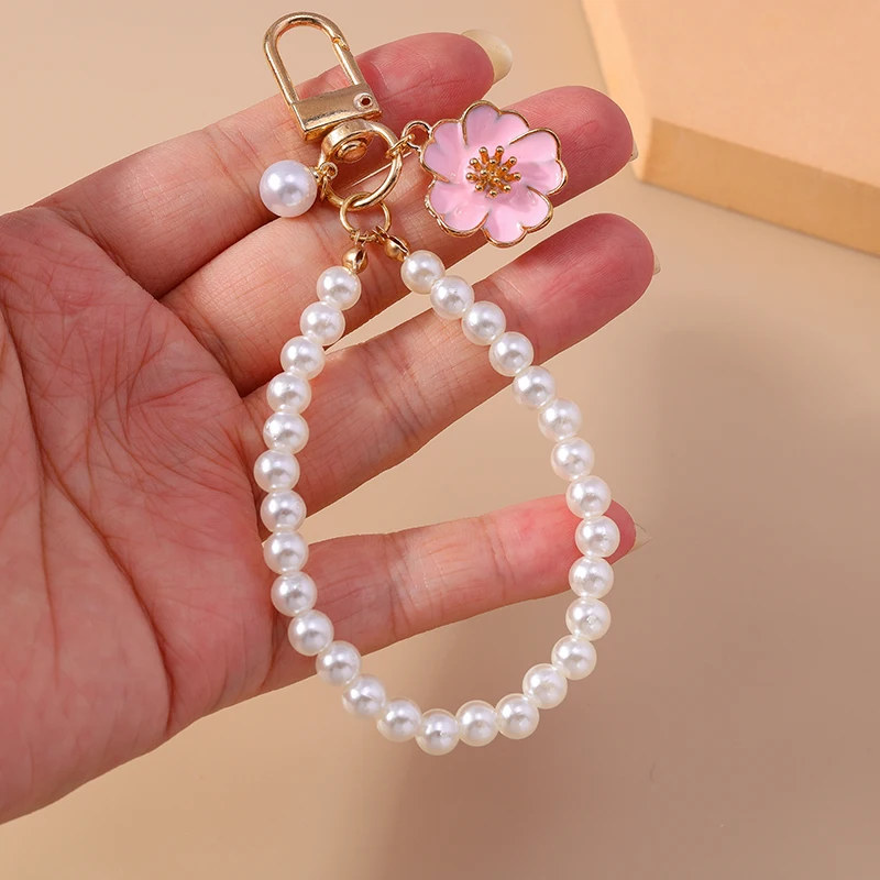 Aihua Y2K Gitterband-Schleife Perlen-Schlüsselanhänger Herz-Charm Schlüsselanhänger Taschenanhänger Eleganter Schmuck Geschenke – Detail 11