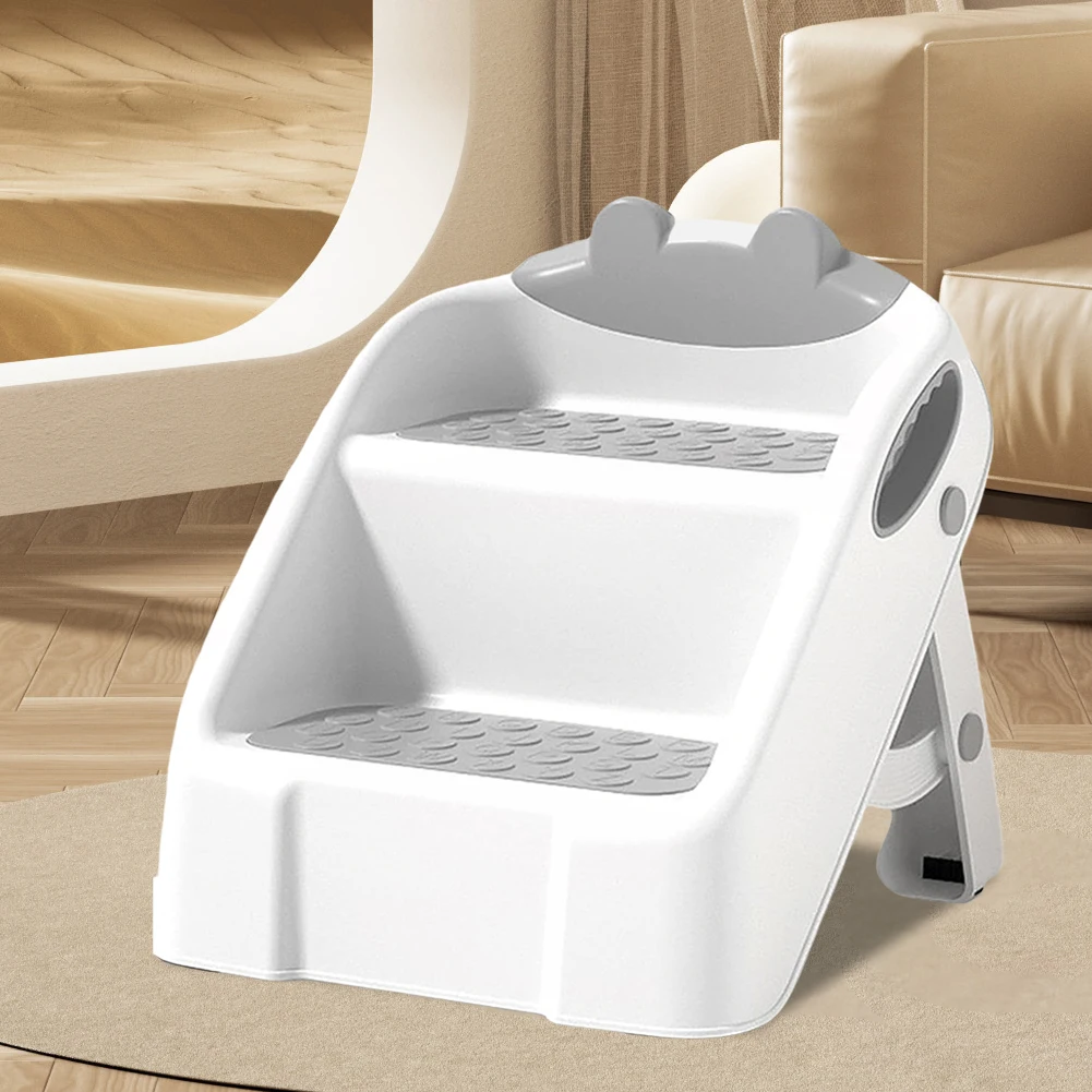 2 Step Stool for Kids Anti-Slip Foldable for Bathroom Sink Potty Toilet