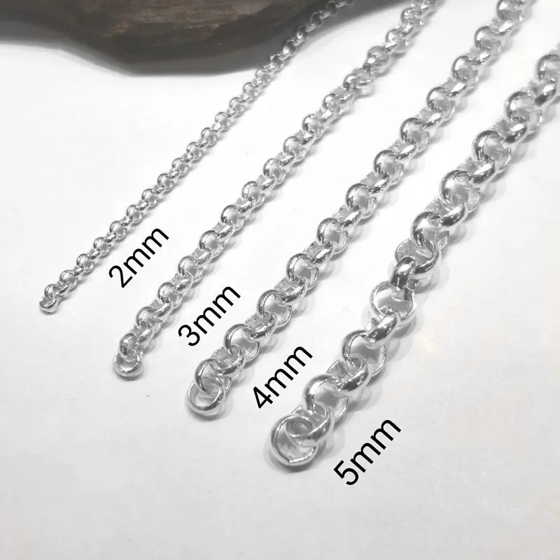 Solid 925 Sterling Silver Oval Cable Chain bulk Loose Rope Link for Jewelry  making Diy Components and Findings, 1 meter - AliExpress