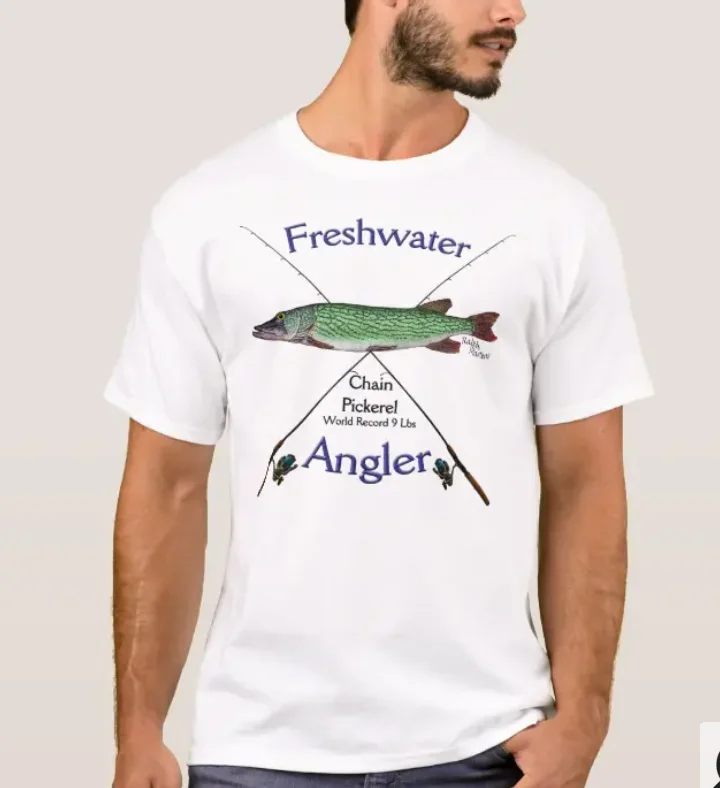 

Chain Pickerel Freshwater Fishing Fisherman Angler Gift T-Shirt. Summer Cotton Short Sleeve O-Neck Mens T Shirt New S-3XL