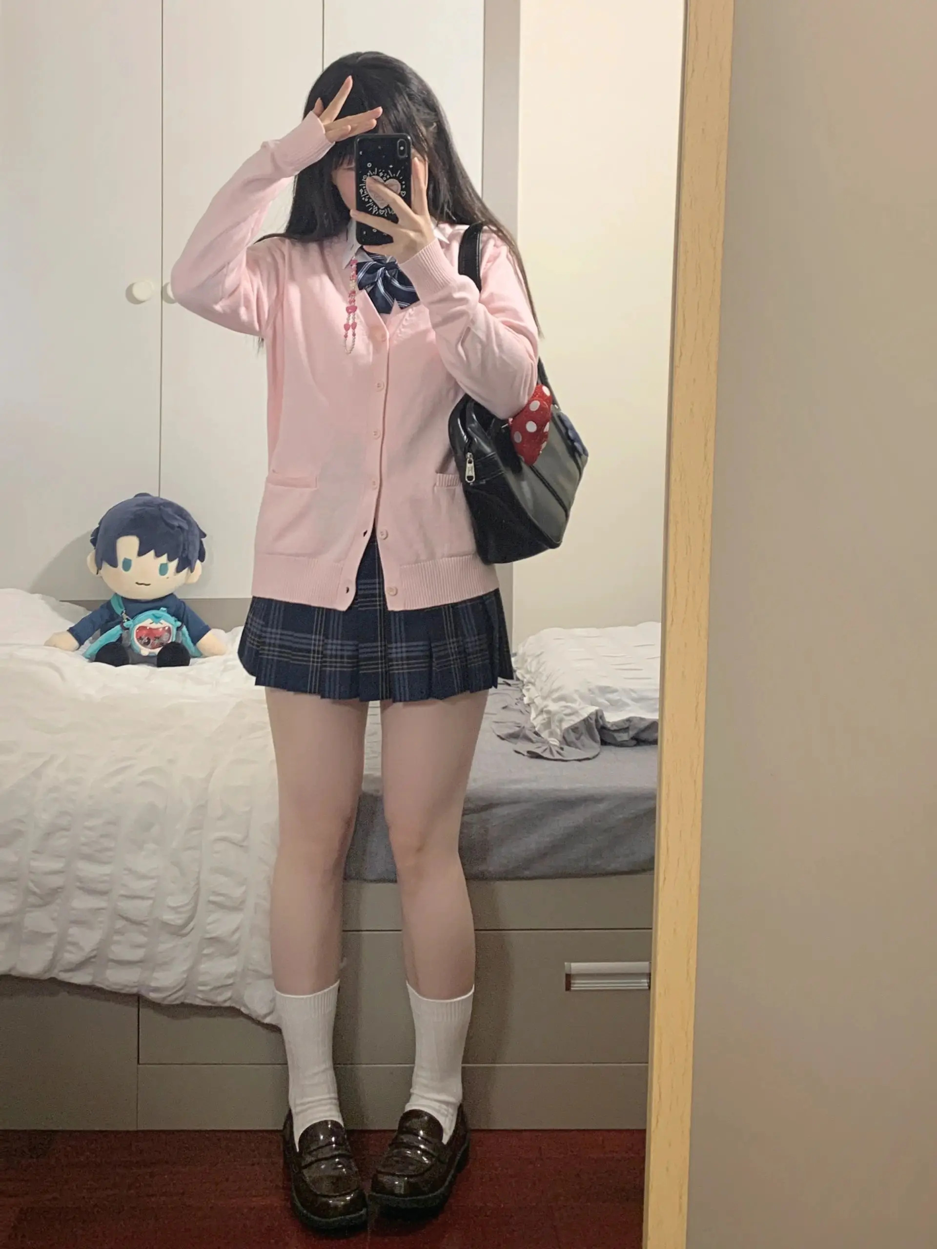 Pink Blue Black Cute Jk Sweater Knitted Cardigan Female Original Japanese Jacket Uniform School Supply Feeling Lazy Style knitted cardigan