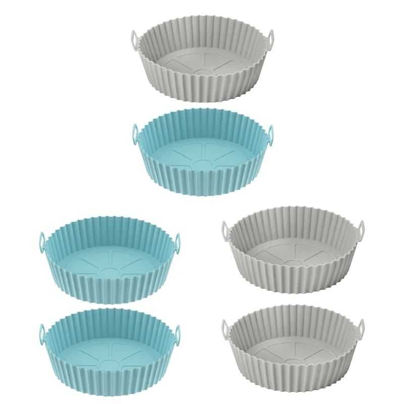 

918D 2Pcs Air Fryers Silicone Pot Non Liners Replacement Reusable Baking Tray