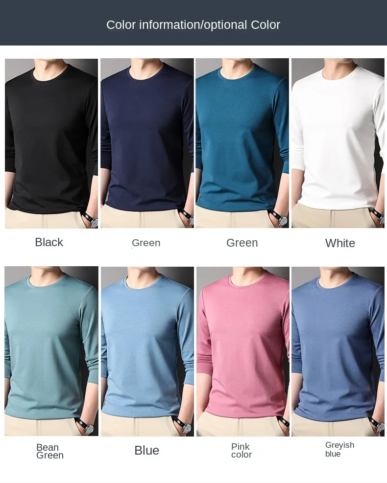 Top Grade Maulbeerseide 5,2% Neue Mode Marke 2023 Designer Luxus Männer t Shirt Einfarbig Langarm Tops Casual herren Kleidung_voghion.com