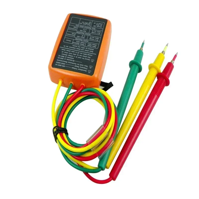 SM852B 3 Phase Rotation Tester Digital Phase Indicator Detector LED Buzzer Sequence Meter Voltage Tester 60V~600V AC