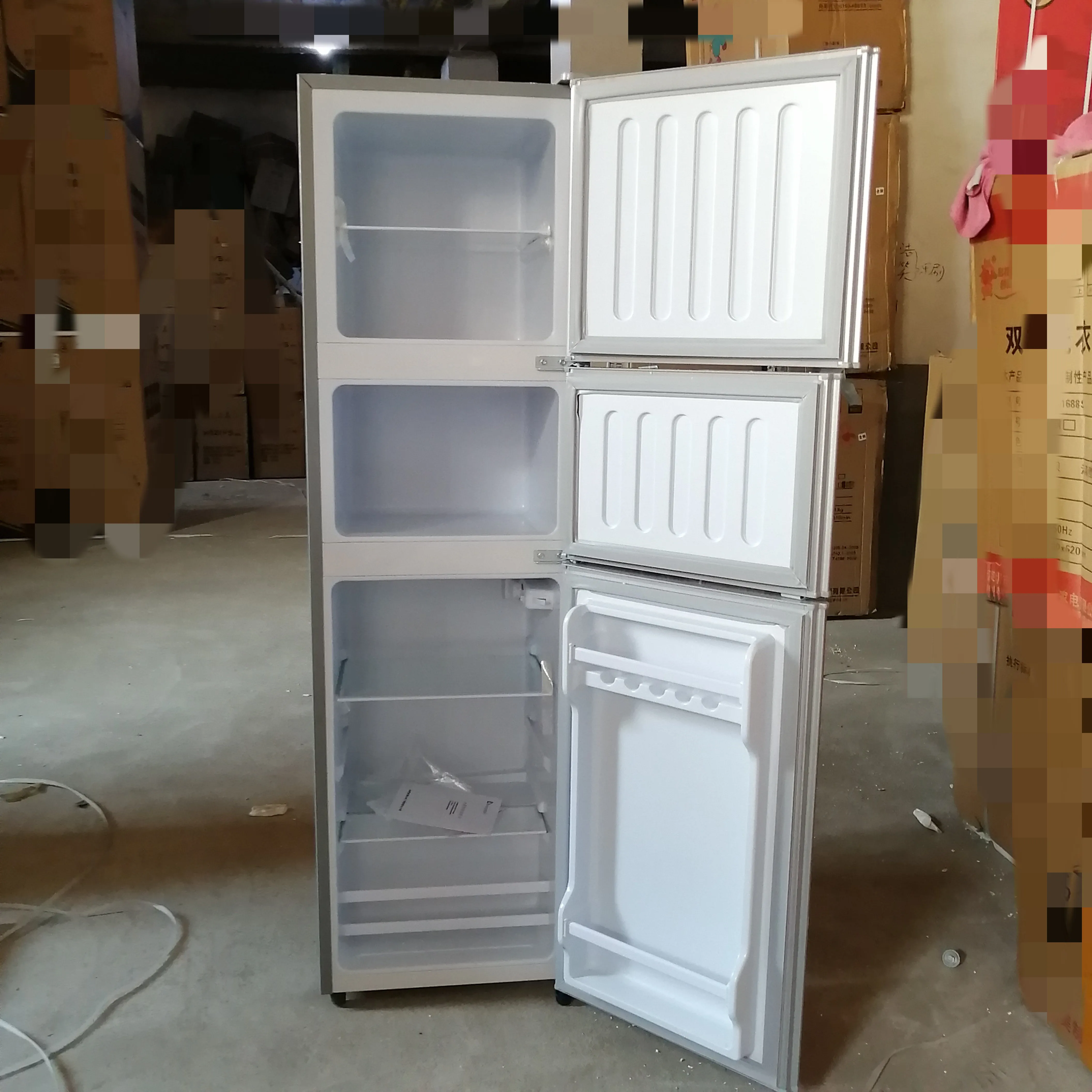 206 litre three-door refrigerator Home freezer Bottom freezer Large capacity refrigerator factory sales price is cheap BCD-206 4