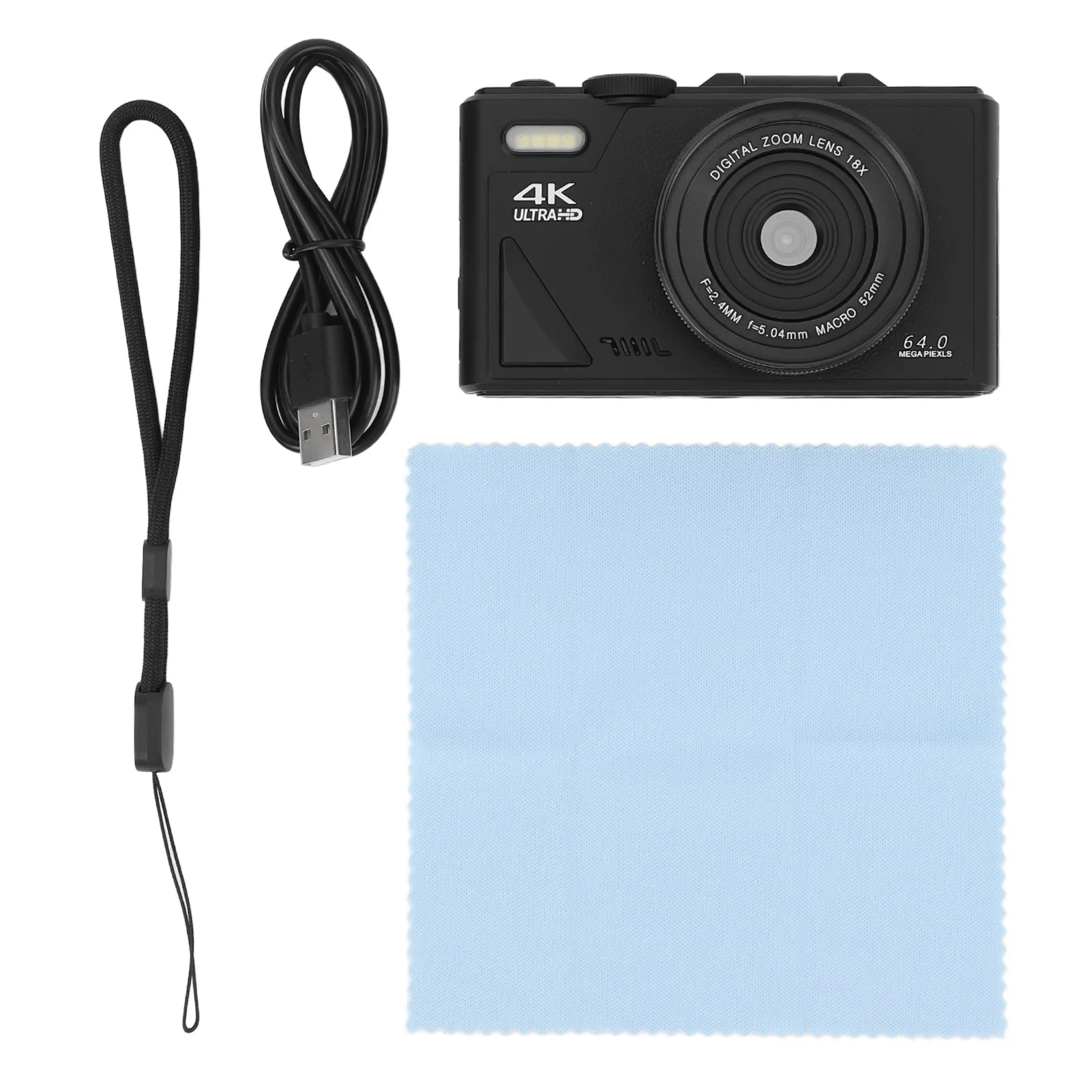 4K Digital Camera 64MP UHD 18X Zoom Autofocus Retro Compact