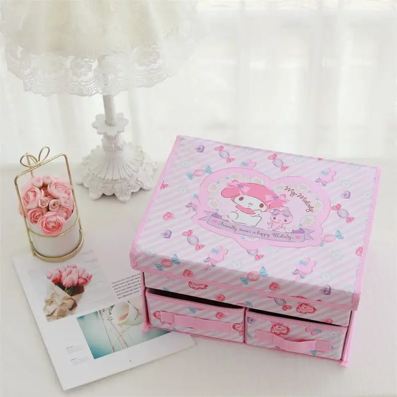 Sanrio Heart Drawer Bra Storage Box Fabric Organizing Box Foldable Storage Box Bra Socks With Cover 3