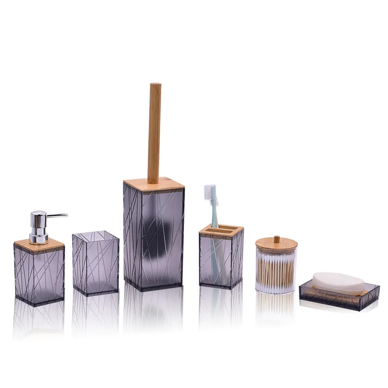 Bathroom Accessories Set Soap Dispenser Bottle Dish Washroom Toothbrush Holder Cup Suit Toilet Brush Shower Bath Organizer