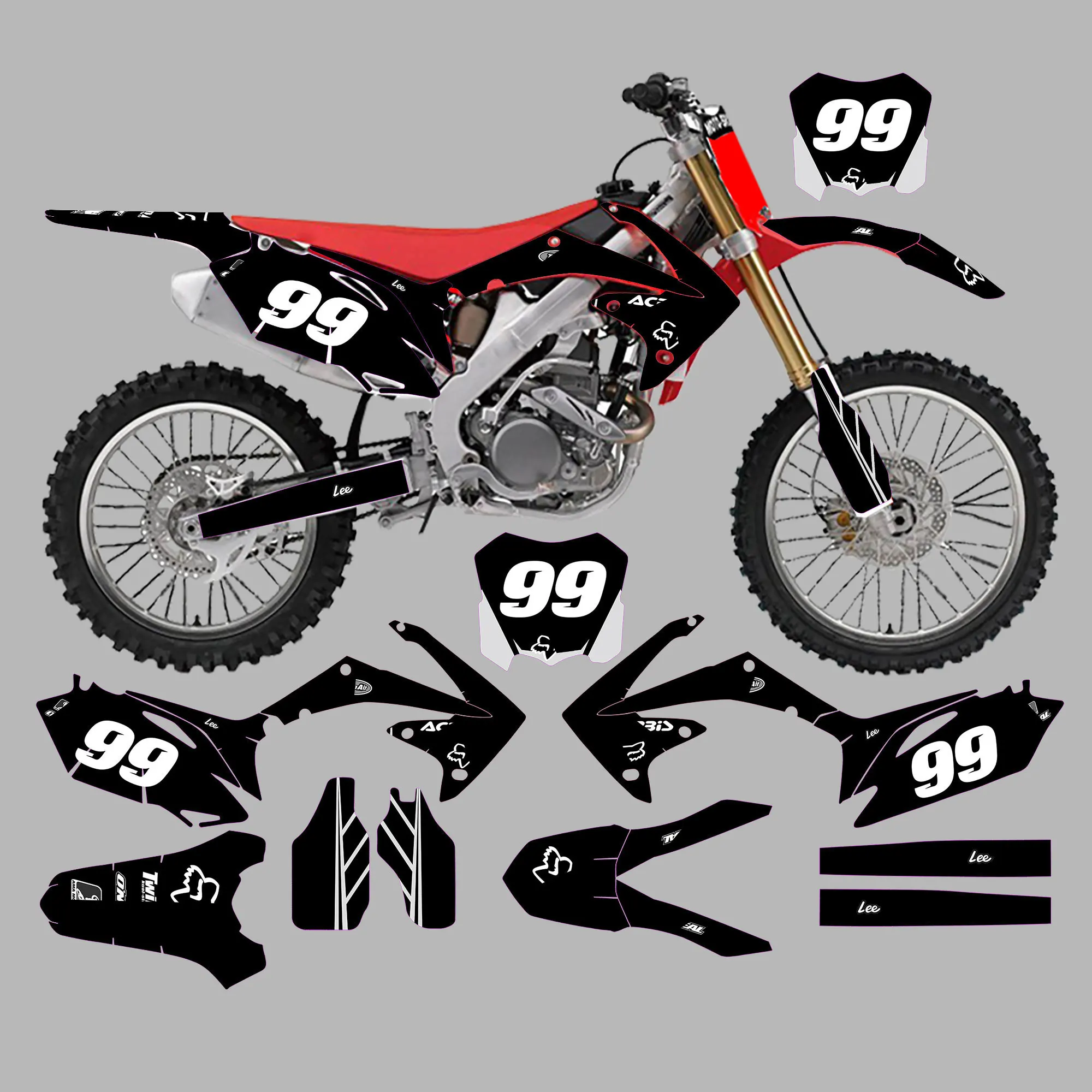 

Наклейки на Мотокросс для 09-12 CRF450R 2009 2010 2011 2012