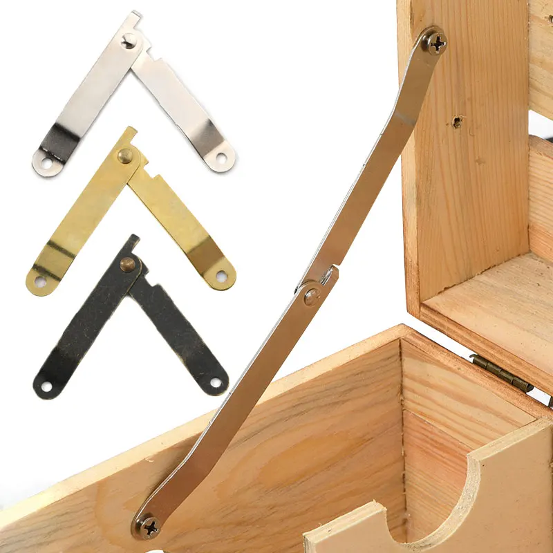 2 Pezzi Scatola Di Legno Posizionamento Treppiede Coperchio Antico Cerniera Di Supporto Pieghevole Giftportagioie Scatola Di Legno Angolo Staffa Hardw