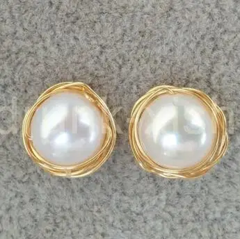 

Идеальные серьги AKOYA 9-10 мм AAA + настоящий белый жемчуг 14K золото