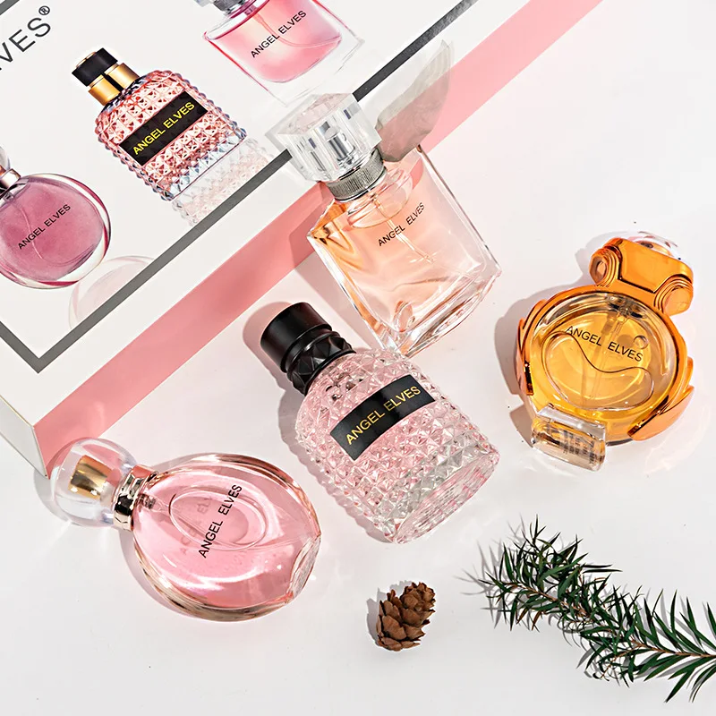 4 x 30 ml Damenparfüm-Set in Geschenkbox, lang anhaltender, blumiger Duft mit Rosennoten, Eau de Parfum, hochwertiges Parfüm_voghion.com