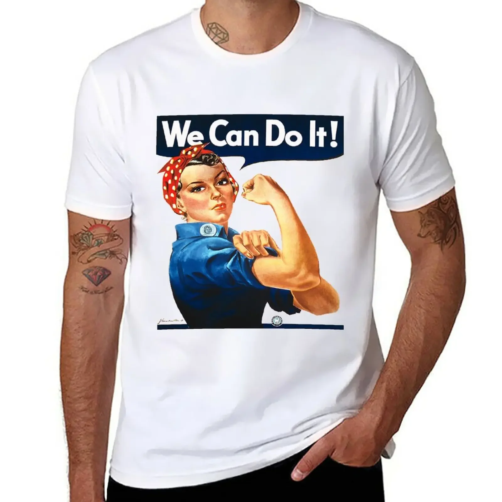 Vintage Rose The Rivetter We Can Do It T-Shirt Blanks Summer Top Magliette Pesanti Per Uomo
