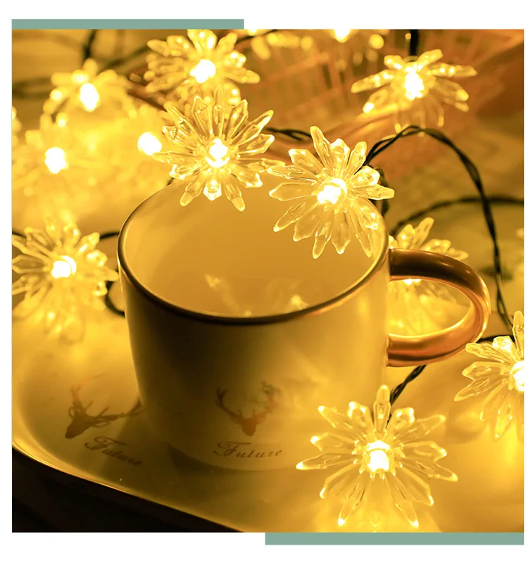 Solar Power Garlands light 50/30/20leds Peach Lotus Flower Lamp LED String Fairy Lights Garden Christmas Decor For Outdoor solar wall lights Solar Lamps