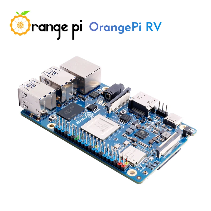 Orange Pi RV 8G Ram RISC-V DDR4 Mini PC Quad-core Processor JH7110 Single Board Computer WiFi+BT5.0 M2 PCIE SSD Run Debian OS single board computer