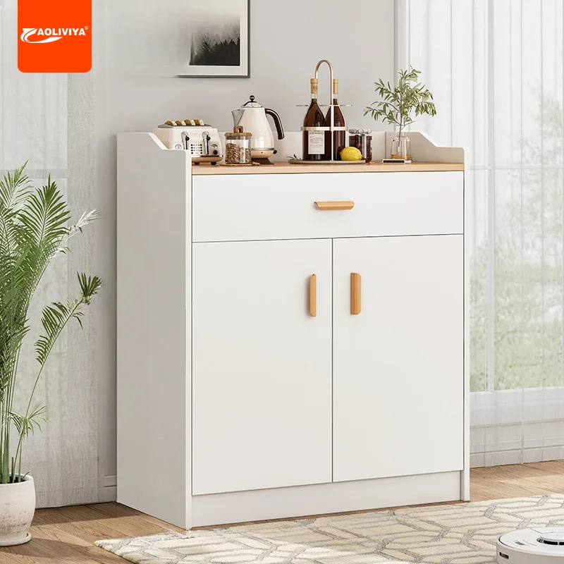 AOLIVIYA Living Room Wooden Sideboard Wine Cabinet Dish Storage Cabinet For Dining Room Kitchen Large Capacity Storage Shelf A7