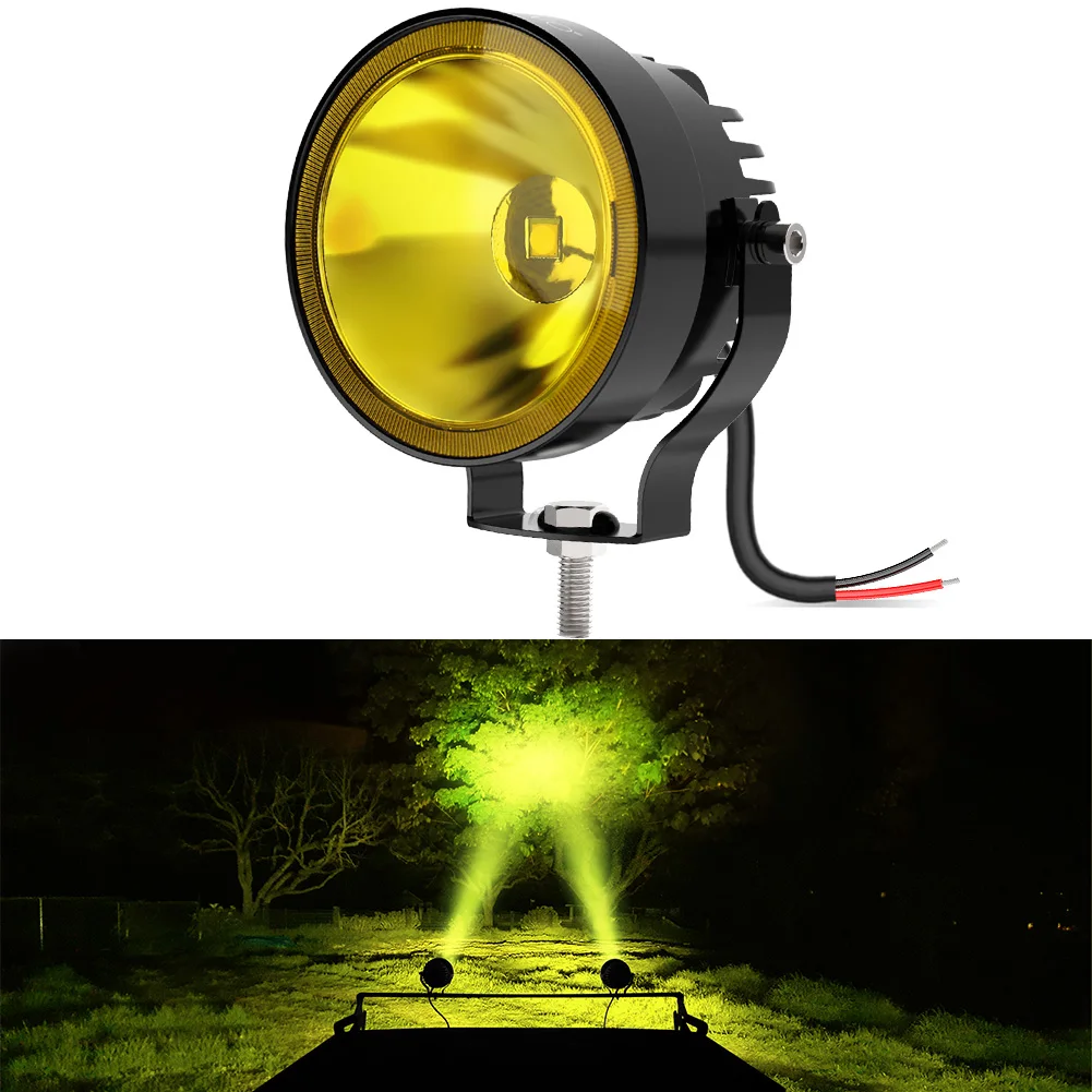 Feux Antibrouillard LED Ronds - Chrome, 100mm, 12V, Pour Moto Ou 4x4 (lot De 2)