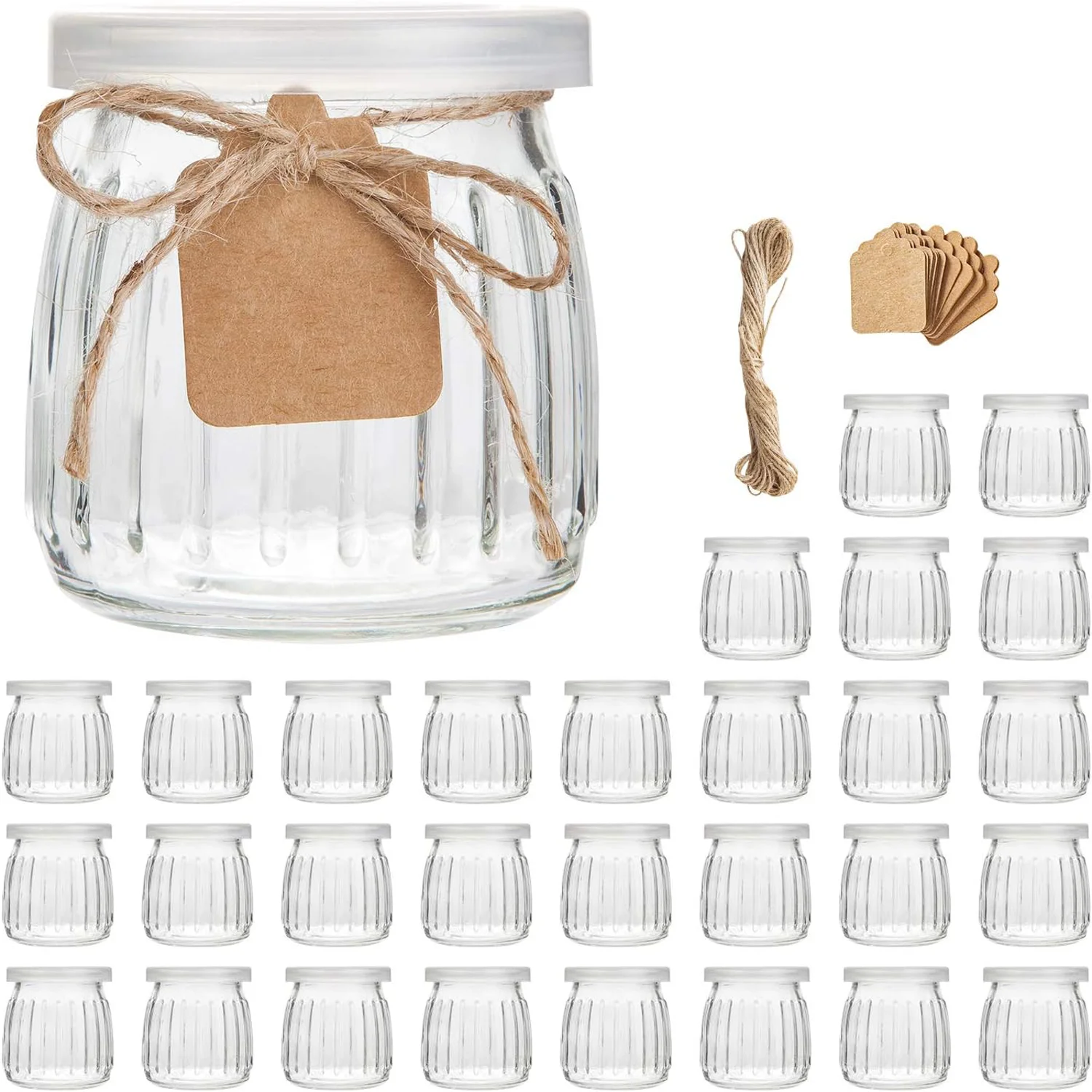 4-ounce Glass Yogurt Jars with Lids