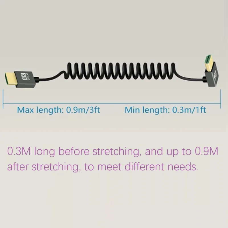 8K Ultra HD High-Speed Coiled HDMI Cable