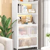 Home Kitchen Furniture Nordic Iron Kitchen Cabinets Living Room Balcony Multi-layer Crevice Snack Storage Cabinets with Wheels E 1