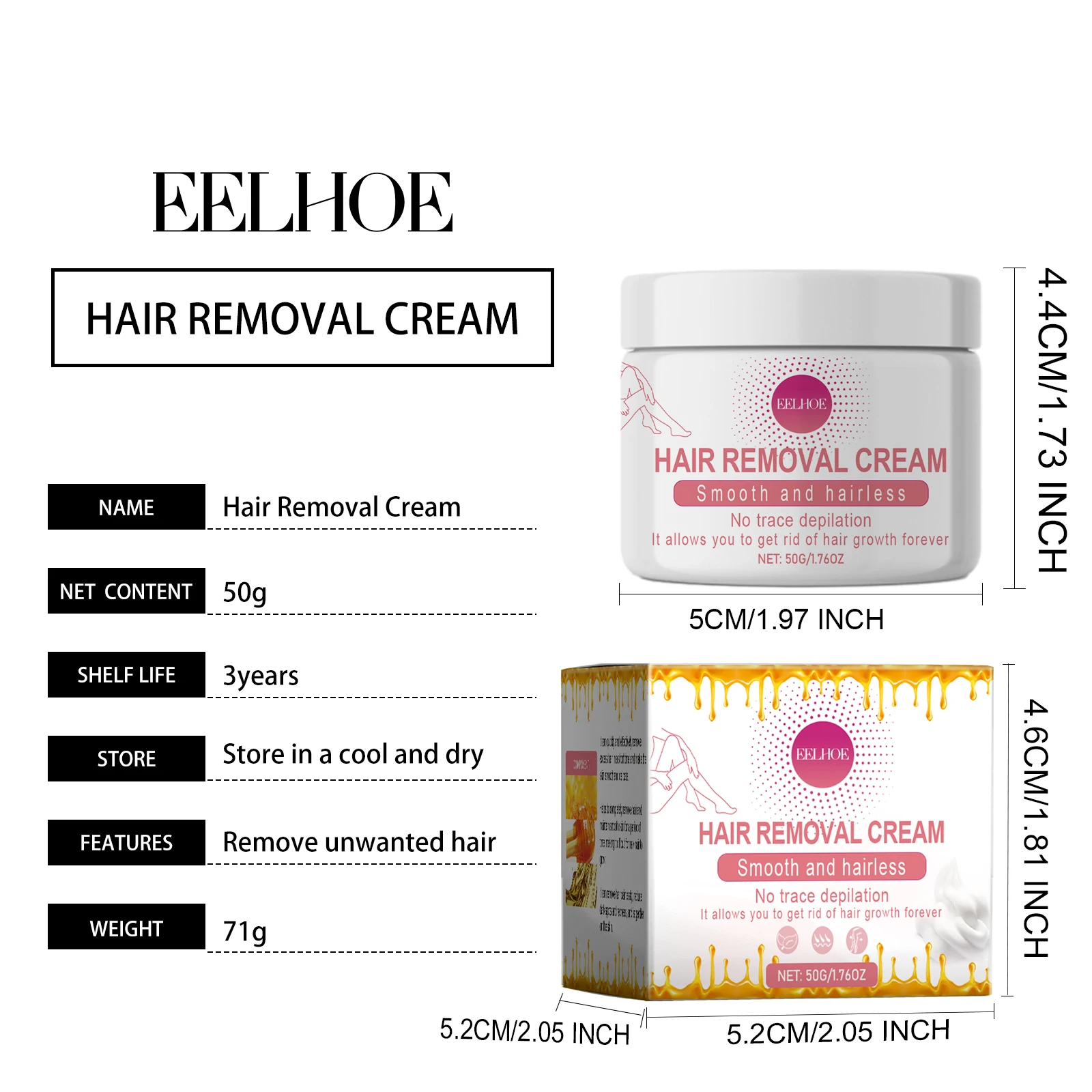 Gentle Moisturising Honey Hair Removal Cream For Smooth Skin_voghion.com
