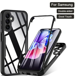 Transparent 360-Degree Full Body Shockproof Phone Cover for A25 5G Global (Black)
