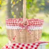 Little Red Riding Hood Basket Rattan Storage Hand-woven Baskets Small Wicker Picnic with Handle 6