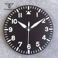 Luminous Multi - Color Watch Dial and Hands Set in Pilot Style - Fit Miyota82 DG2813 (Black dial hands)