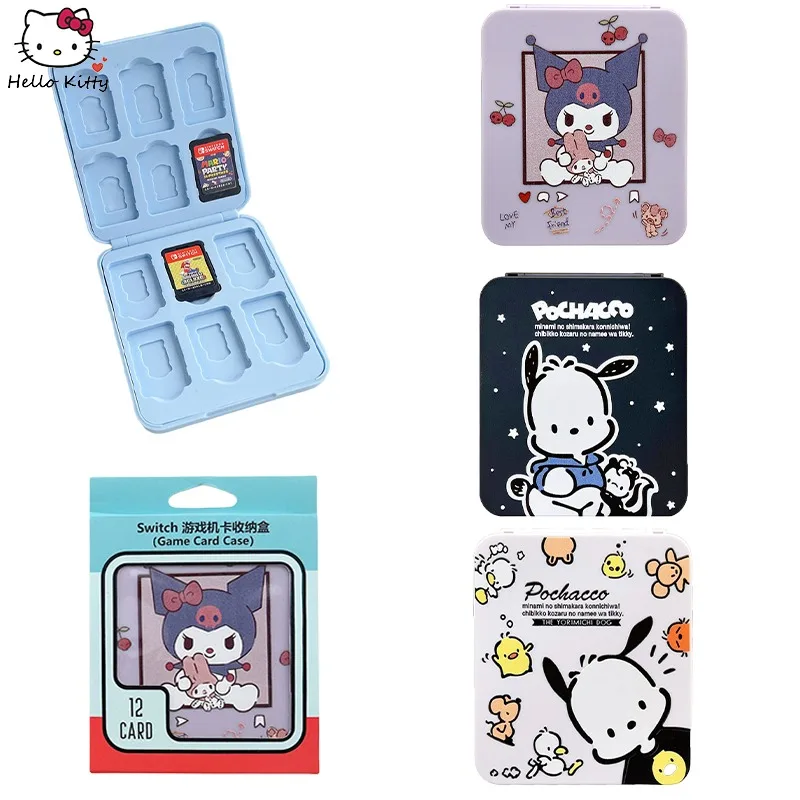 Sanrio Pochacco Kuromi Cartoon Silicone Switch Card Case Per Nintendo Switch Ns 12 In 1 Custodia Protettiva Ns Game Accessories Box