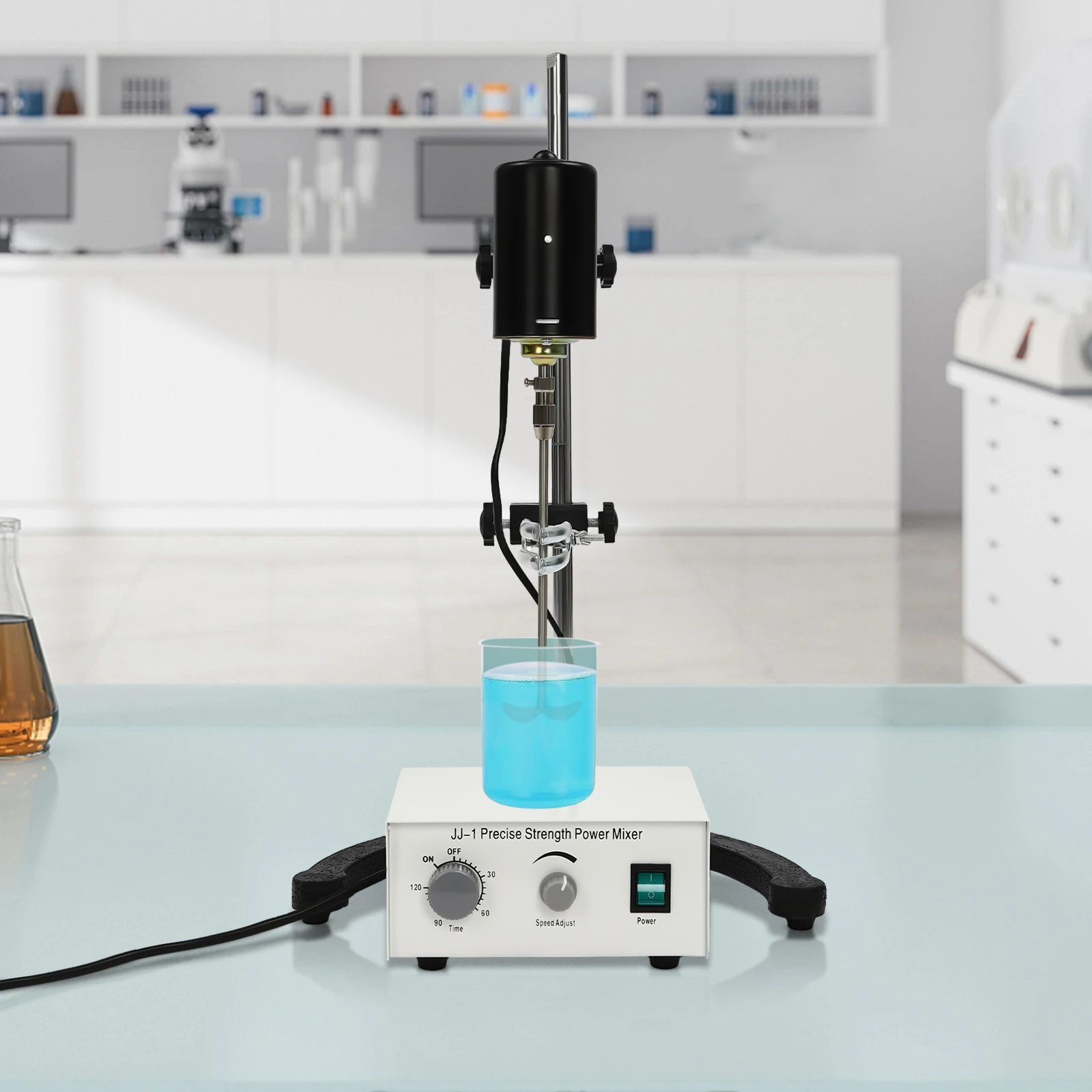 Mechanischer Rührer mit 0-3000 U/min, 100W Elektrischer Überkopfrührer mit Rührstab, 220V Elektrischer Rührer für Laboranwendungen