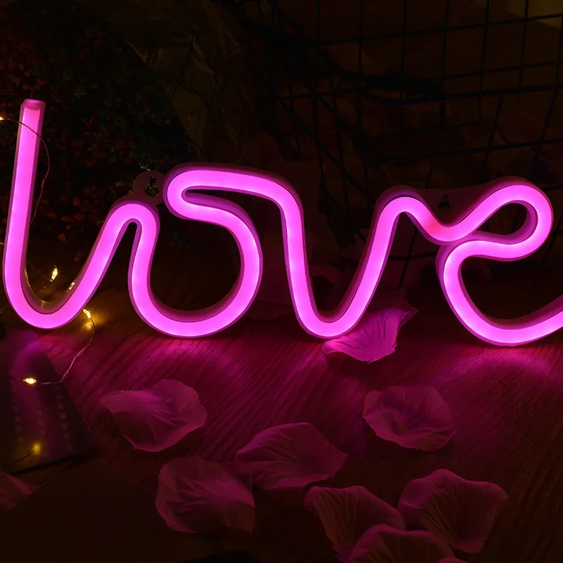 Neon Sign Love LED Neon Sign Light Glowing For Valentine's Day Propose Festival Home Party Decor Adult Gift
