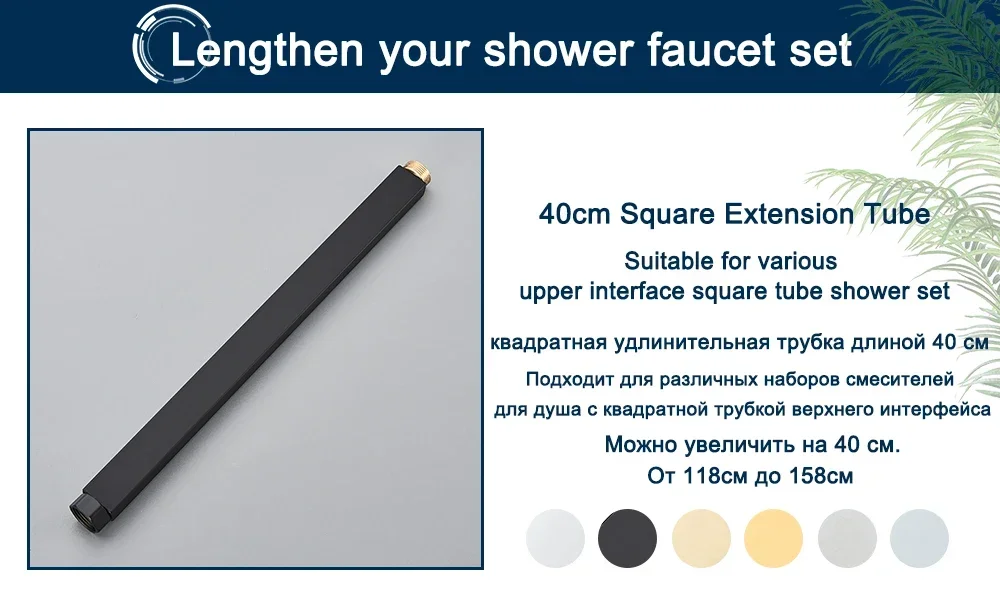 Description Picture 4 of itemBathroom Thermostatic Shower Faucet Set Wall Mounted Chrome Black Rainwater System Mixer Bathtub Bidet Crane