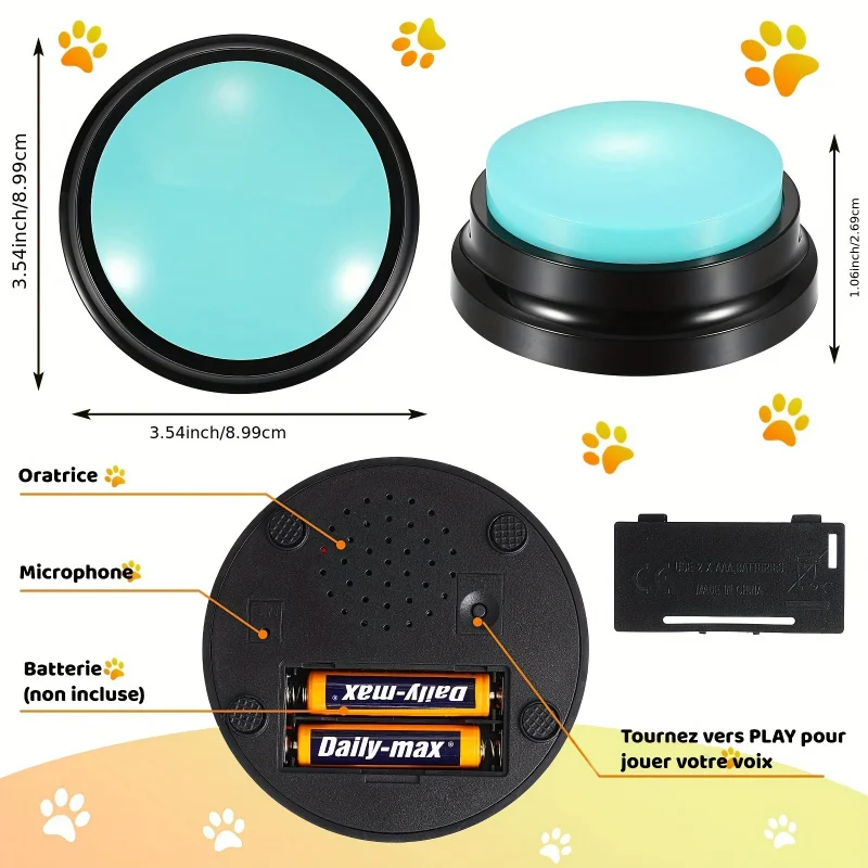 Recording Button, Pet Toy, Dog Communication Button, Pet Training Buzzer, Conversation Recording Button, Smart Toy 3