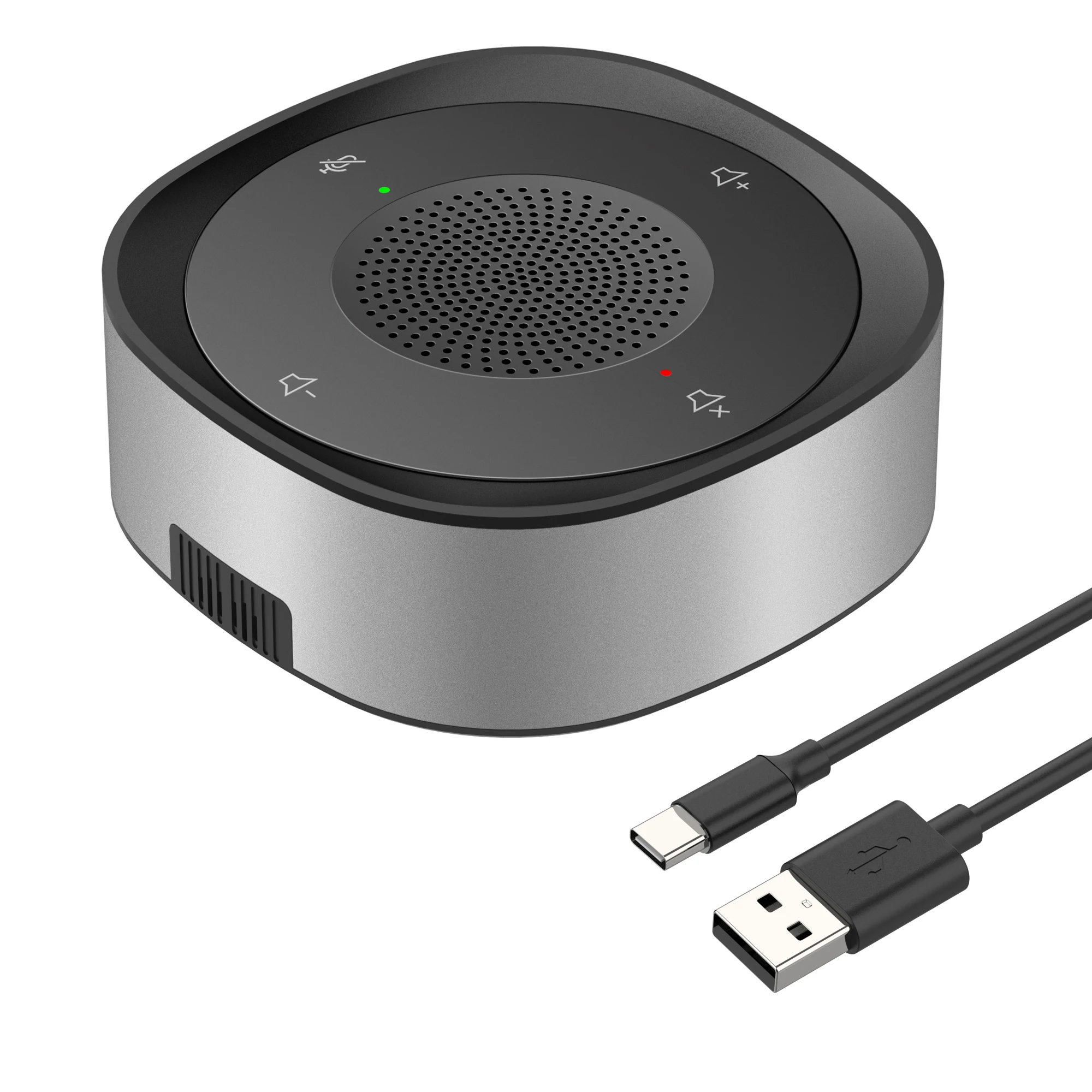 Conference Speaker, USB Microphone, Desktop Micro, Conférencier Omnidirection Computer Mic, with 360º Pick-up, Volume Control gaming mic Microphones