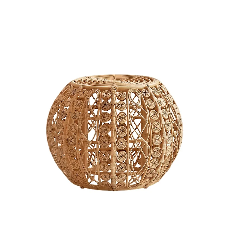 

ZL Natural Real Rattan Creative Small Coffee Table round Low B &