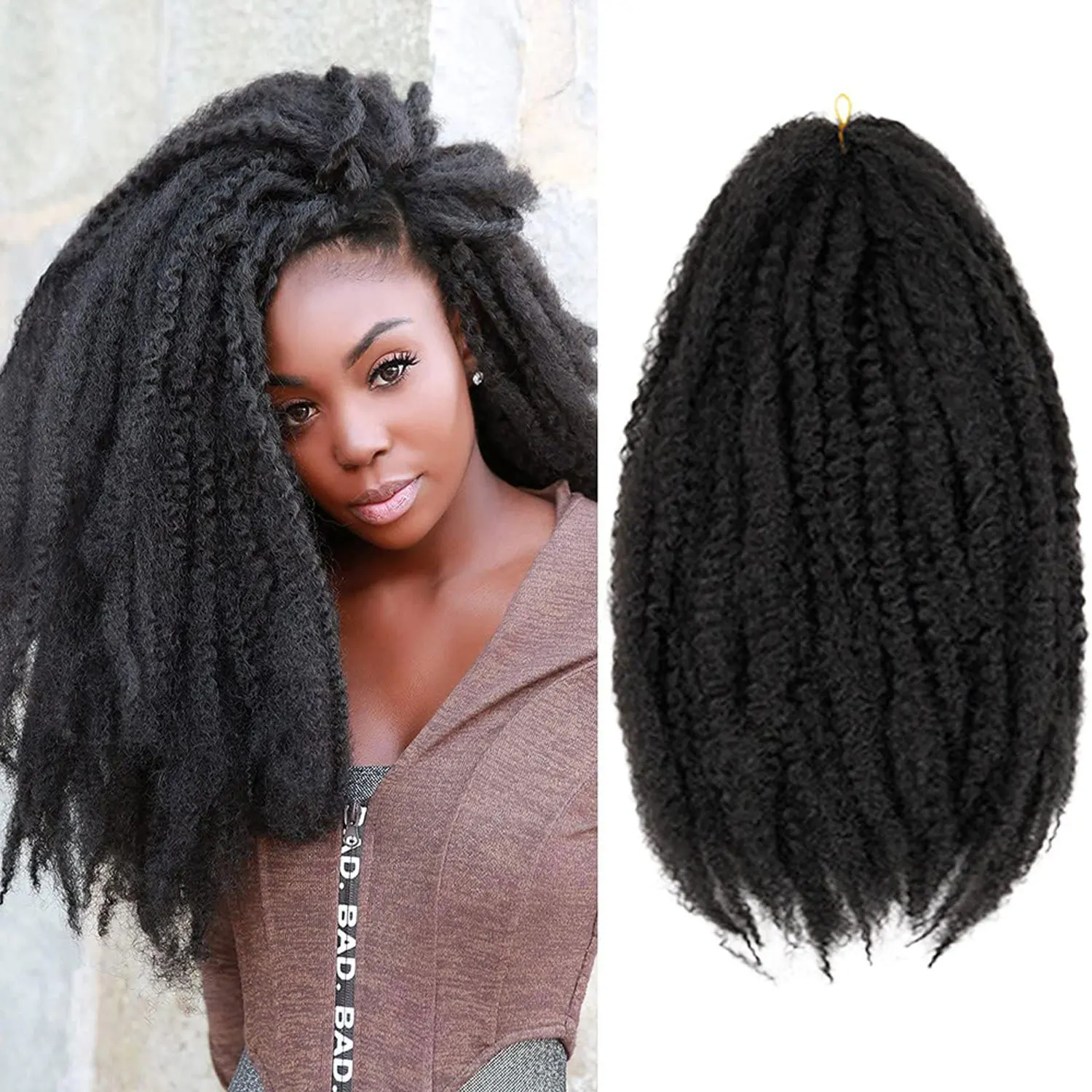 Afro Kinky Bulk Hair No Attachment QVR Afro Curly Bulk Human Hair Rebecca Virgin Remy Dreadlock Natural Color Braids
