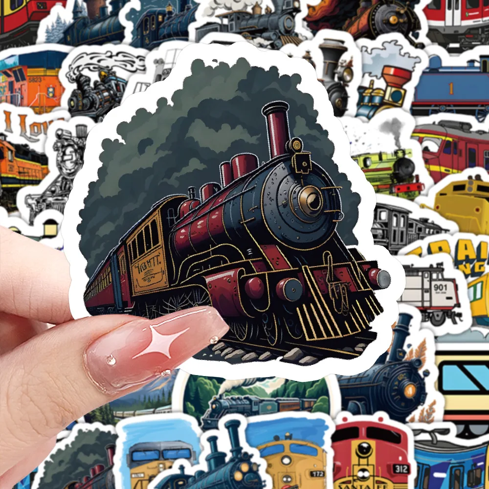 10/60PCS Retro Transport Cartoon Zug Persönliche Dekoration Aufkleber Kreative Graffiti Aufkleber Kinder Spielzeug für Gitarre Sammelalbum Fahrrad