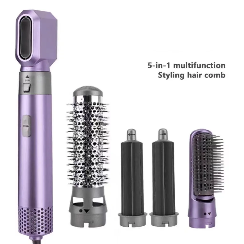 Five in One Hot Air Comb Automatic Curling Iron Dual Purpose Hair Styling Comb Electric Hair Dryer Dryer Comb hair dryer