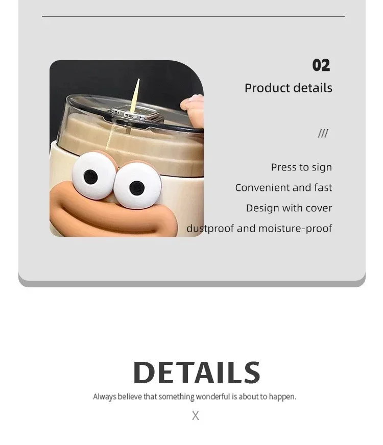 Description Picture 5 of itemNew Funny Toothpick Holder Press Type Auto Dispenser Luxury Toothpick Storage Container Box Living Dining Room Home Decorations