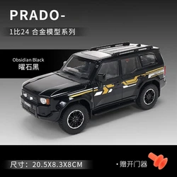 Prado SUV Diecast Model Car with Sound and Light Features - Children's Off - Road Toy Vehicle (Black no box)